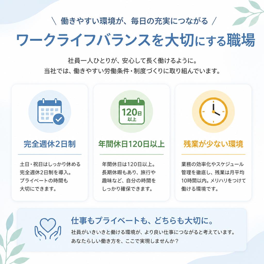 働きやすい職場環境と待遇