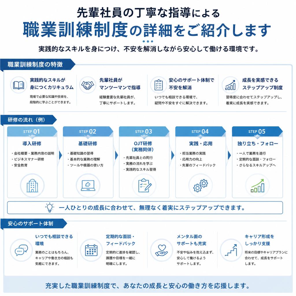 未経験者でも安心の教育体制