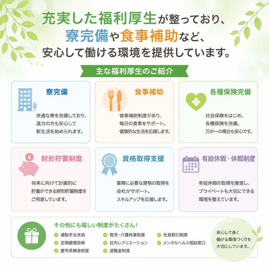 福利厚生が充実！
