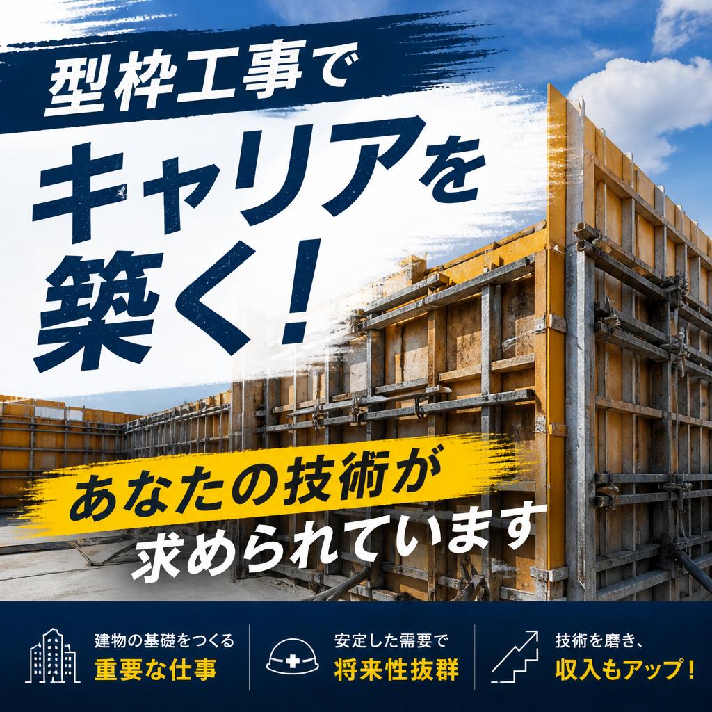 型枠工事でキャリアを築く！あなたの技術が求められています