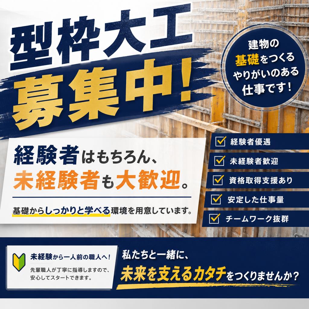 募集職種：型枠大工
